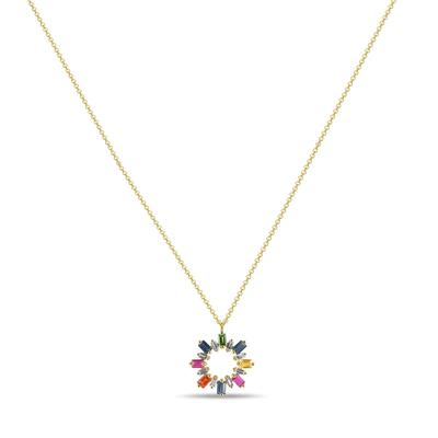 Бриллиант, гранат, сапфир болон өнгөт сапиртай хүзүүний зүүлт N01-FST-0180   73548756                        