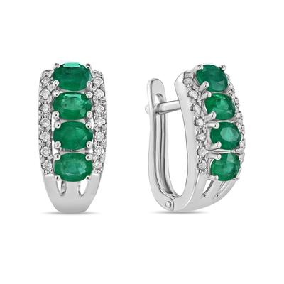 Бриллиант ба изумрудтай ээмэг E01-34449-EM    73686164                        