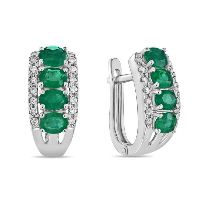 Бриллиант ба изумрудтай ээмэг E01-34449-EM    73686164                        