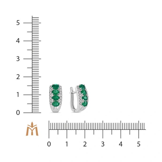 Бриллиант ба изумрудтай ээмэг E01-34449-EM    73686164                        