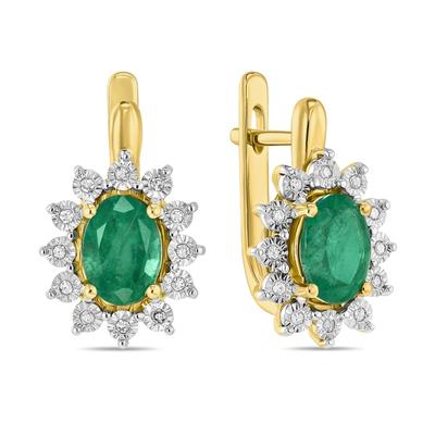 Бриллиант ба изумрудтай ээмэг E01-34115-EM         73491042                      