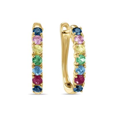 Гранат, сапир, өнгөт сапиртай ээмэг E108-FST-0030    67958338                        