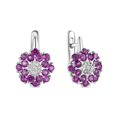 Бриллиант ба рубинтай ээмэг E01-35418-RU     73381575             