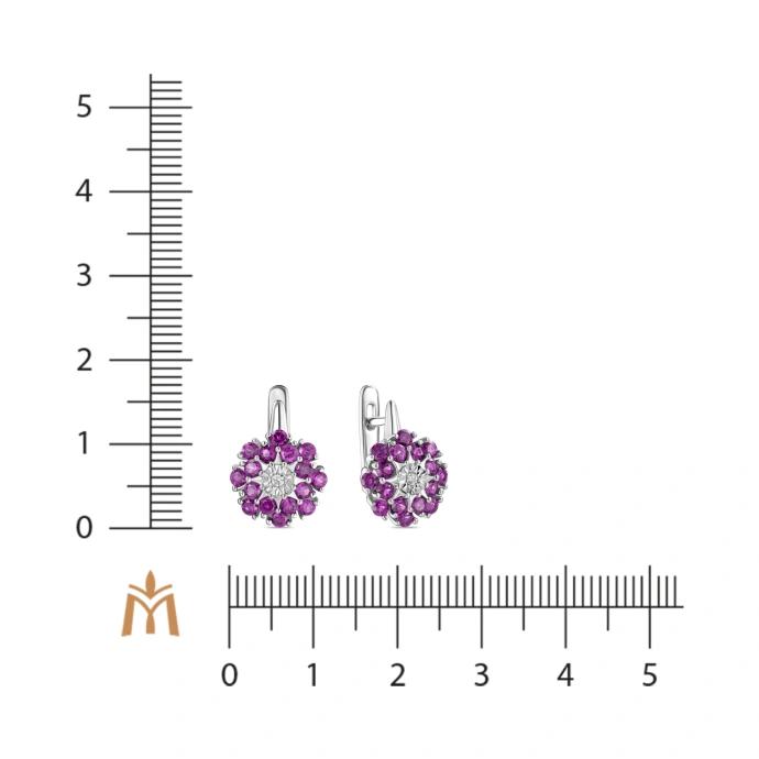 Бриллиант ба рубинтай ээмэг E01-35418-RU     73381575             