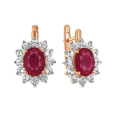 Цагаан сапфир ба рубинтай ээмэгE01-L-35022-MIX      73492220              