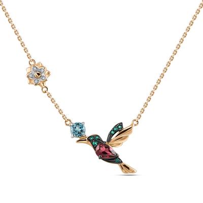 Родолит, топаз ба фианиттай хүзүүний зүүлт  N2031-770154-MIX                      67782292                        