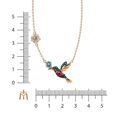 Родолит, топаз ба фианиттай хүзүүний зүүлт  N2031-770154-MIX                      67782292                        