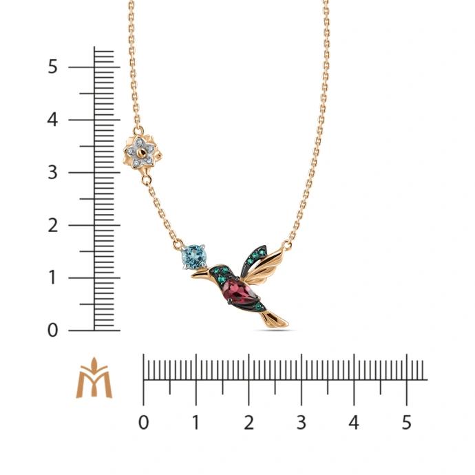 Родолит, топаз ба фианиттай хүзүүний зүүлт  N2031-770154-MIX                      67782292                        