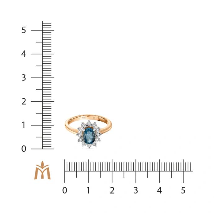 Бриллиант ба Лондон топазтай бөгж R01-L-35016-LB                          73380552                 