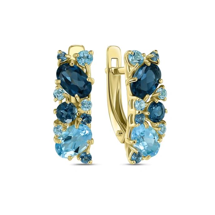 Топаз, Лондон топаз ба фианиттай ээмэг E01-1874MIX    73851207                        