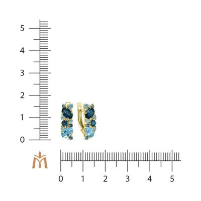 Топаз, Лондон топаз ба фианиттай ээмэг E01-1874MIX    73851207                        