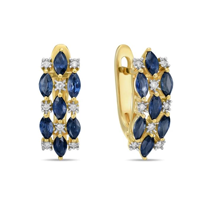 Бриллиант ба сапиртай ээмэг E01-0502SA     73476368      