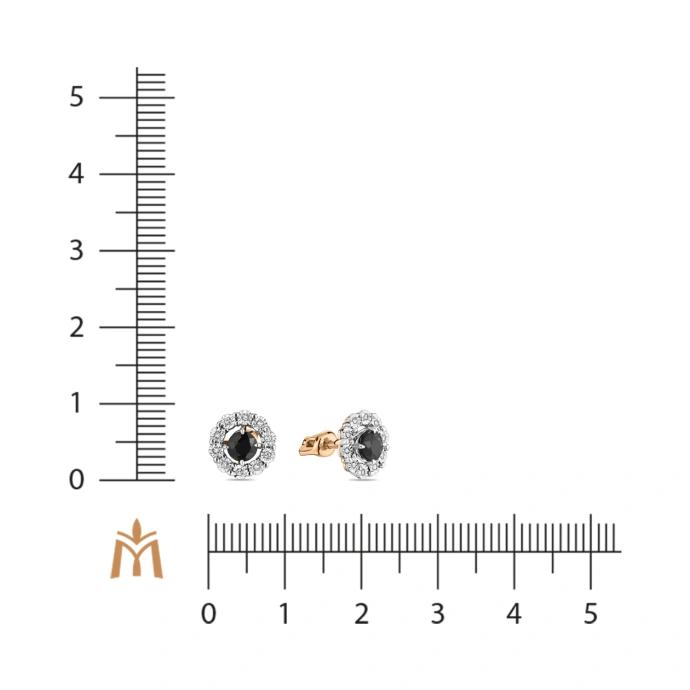 Бриллиант ба өнгөт сапиртай ээмэг E01-L-34869-SC       73400902                        