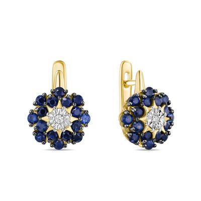 Сапфир ба бриллианттай ээмэг E01-35418-SA    67874977                              