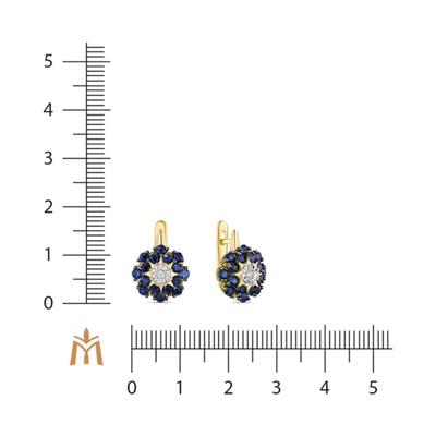 Сапфир ба бриллианттай ээмэг E01-35418-SA    67874977                              