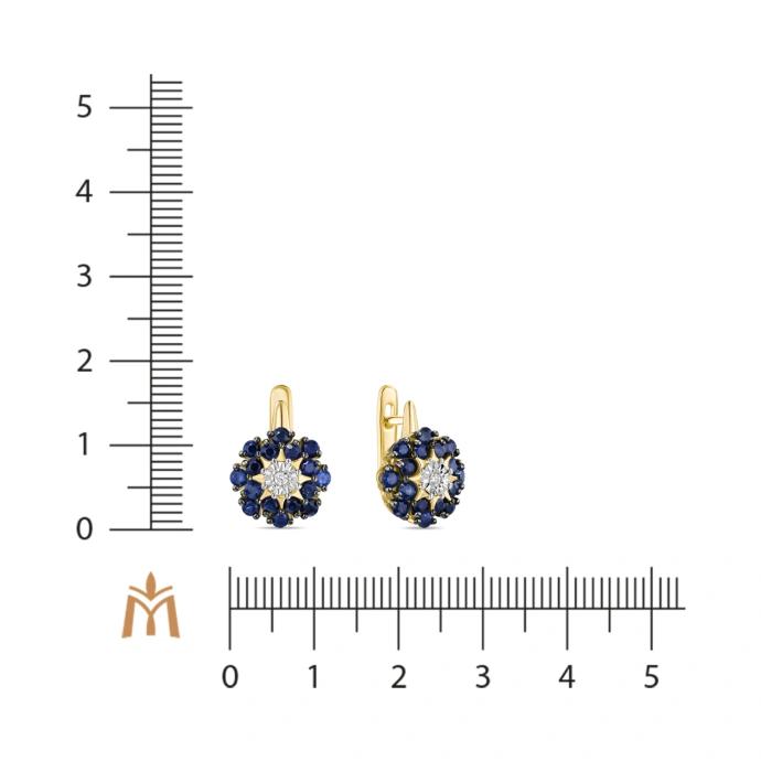 Сапфир ба бриллианттай ээмэг E01-35418-SA    67874977                              