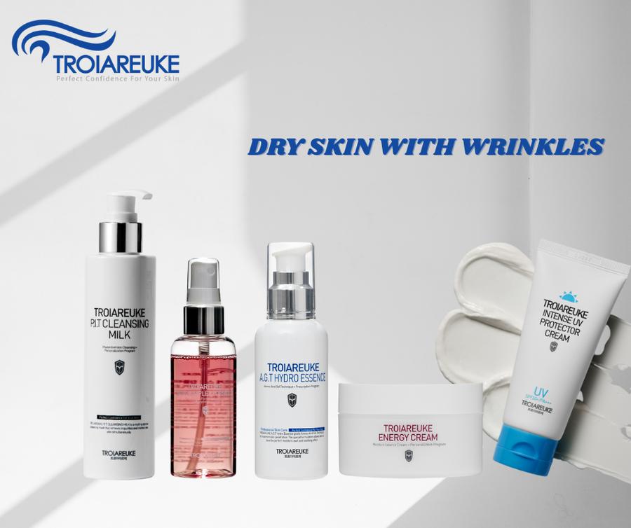 Dry skin with wrinkle