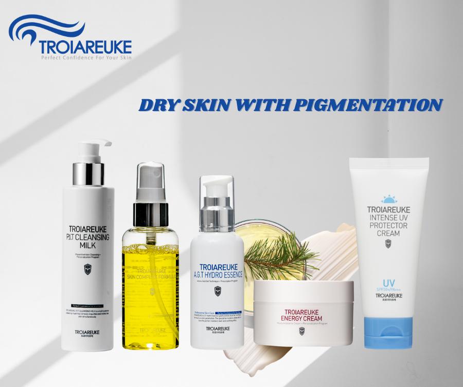 Dry skin with pigmentation
