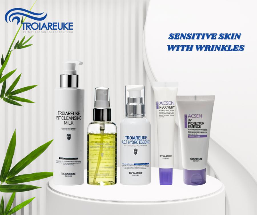 Sensitive skin with wrinkles
