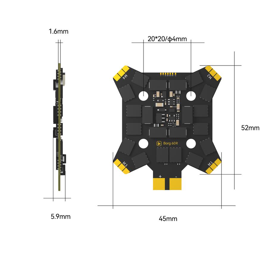 iFlight Borg 5S RX Stack (60R 4-IN-1 ESC) Уралдааны дрон