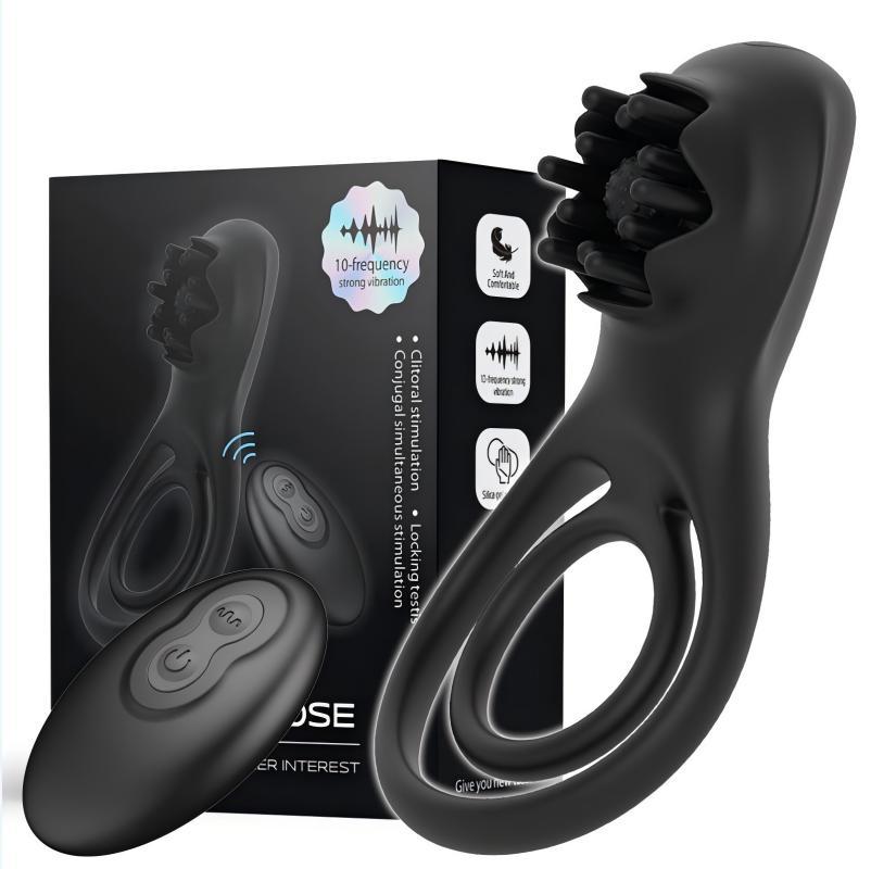 Black Rose Vibration Lock Ring