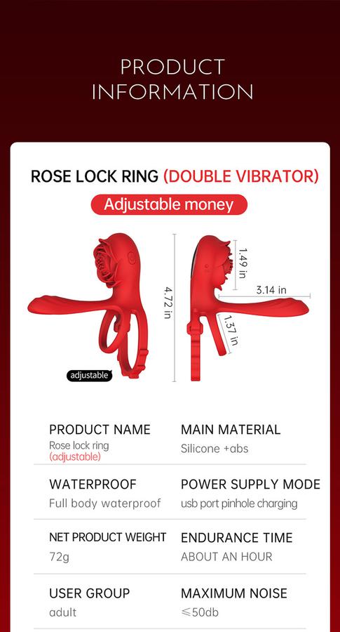 Jaguar Rose Double Vibration Locking Ring