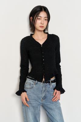 Lace frill blouse