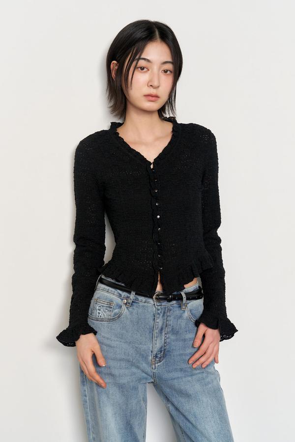Lace frill blouse