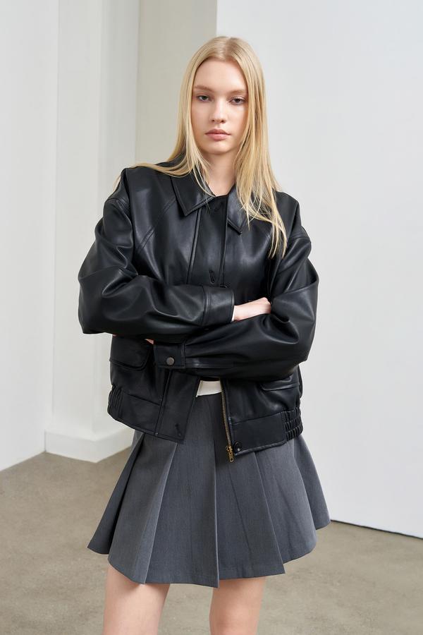 Eco leather blouson
