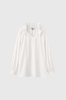Loose-fit frill collar blouse