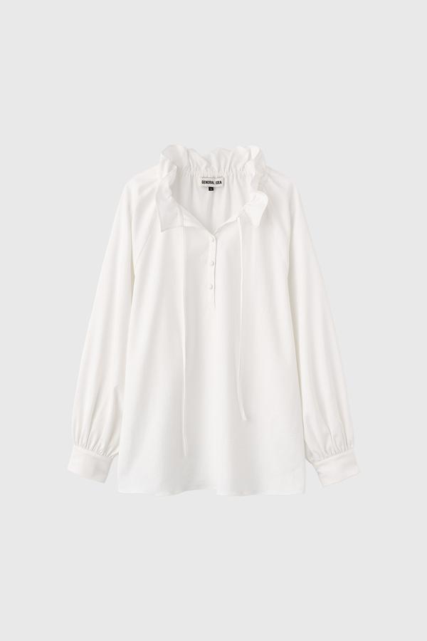 Loose-fit frill collar blouse