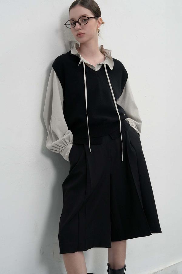 Double-layer loose-fit vest