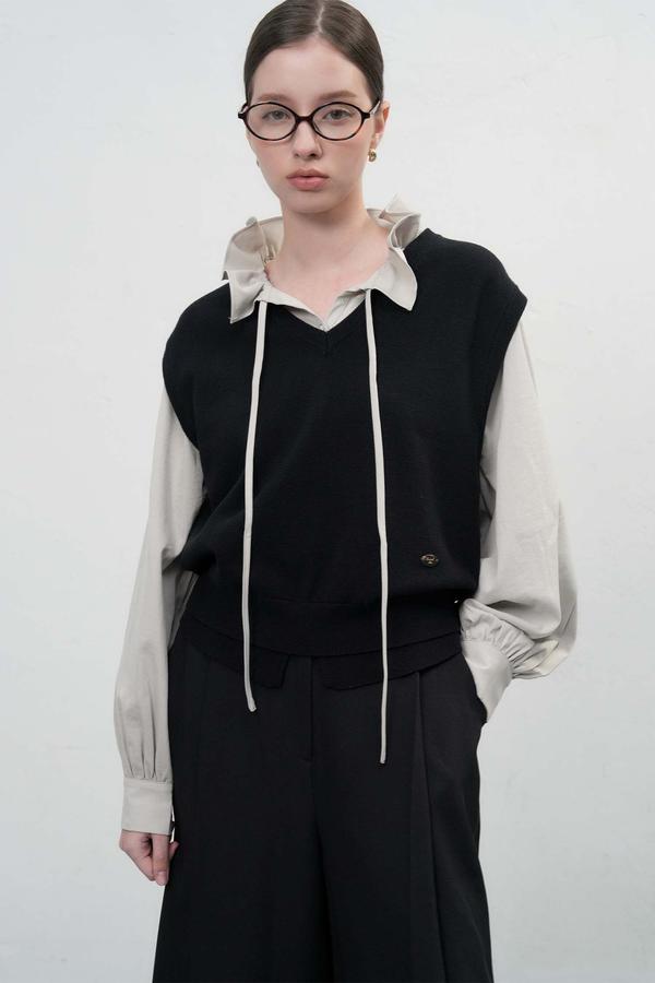 Double-layer loose-fit vest