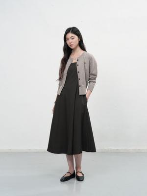 Flare sleeveless long one-piece dress