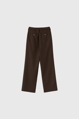 Belted wide slacks