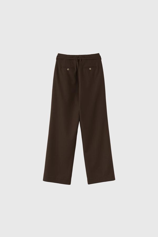 Belted wide slacks