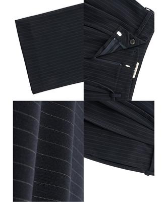 Belted Striped Wide Slacks