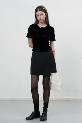 Button wrap miniskirt