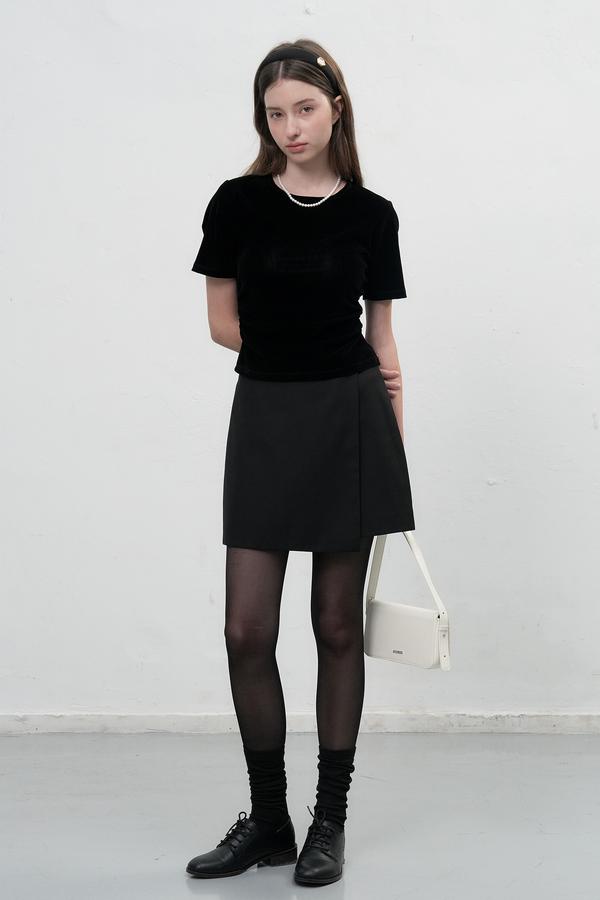 Button wrap miniskirt