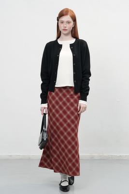 Vintage check long skirt