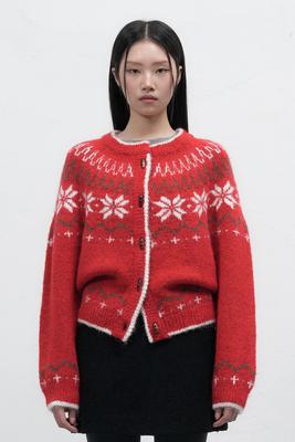 WOMAN Wool Nordic Duffle Cardigan