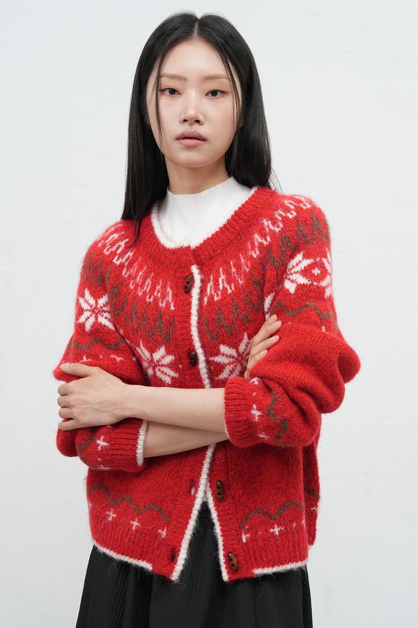 WOMAN Wool Nordic Duffle Cardigan