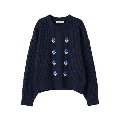 WOMAN Flower Cable Knit Pullover