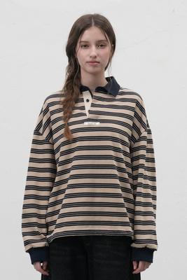 WOMAN Vintage Striped Rugby T-Shirt