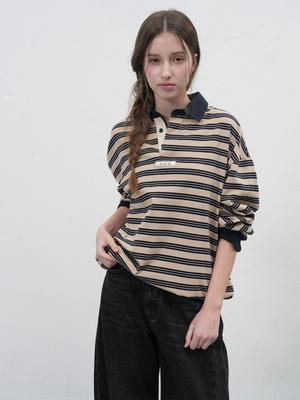 WOMAN Vintage Striped Rugby T-Shirt
