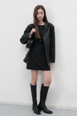 Cuff color block mini dress