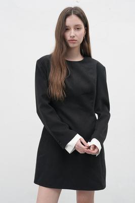 Cuff color block mini dress