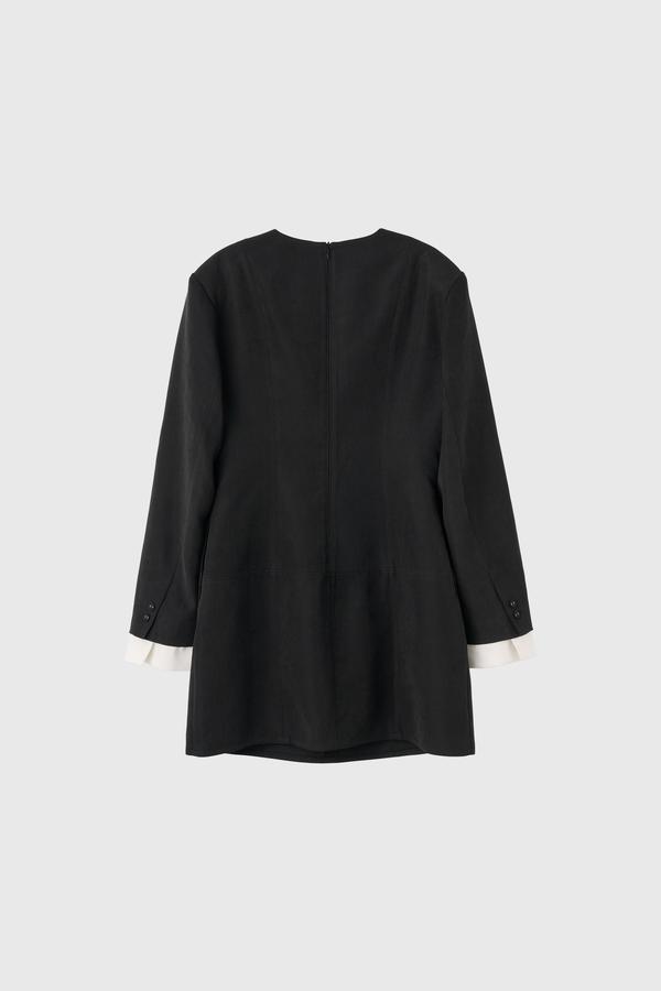 Cuff color block mini dress