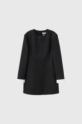 Cuff color block mini dress