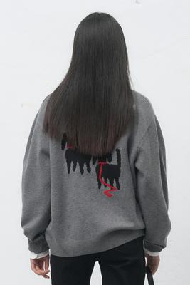 UNISEX Twin Dog Jacquard Knit Pullover